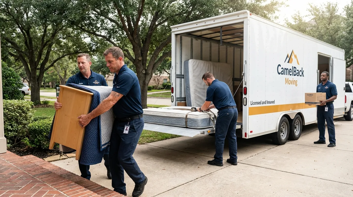 Crew loading residential truck for cross-state move from Matawan, NJ